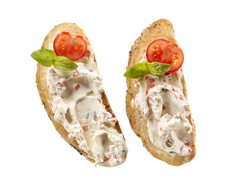 Tomaten-Basilikum-Frischkäsezubereitung